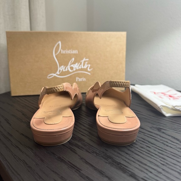 Christian Louboutin Hot Chickita Sling Flat Patent Nude 38.5 - Picture 7 of 8